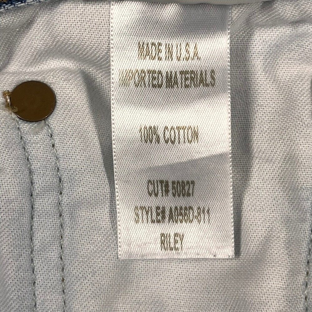 Agolde Riley High Rise‎ Straight Crop Jeans Light Indigo Raw Hem Women's 27x26 - Picture 14 of 14